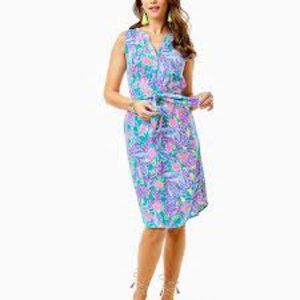 NWT Lilly Pulitzer Naila Midi Dress Maldives Green Turtle Wave- Medium